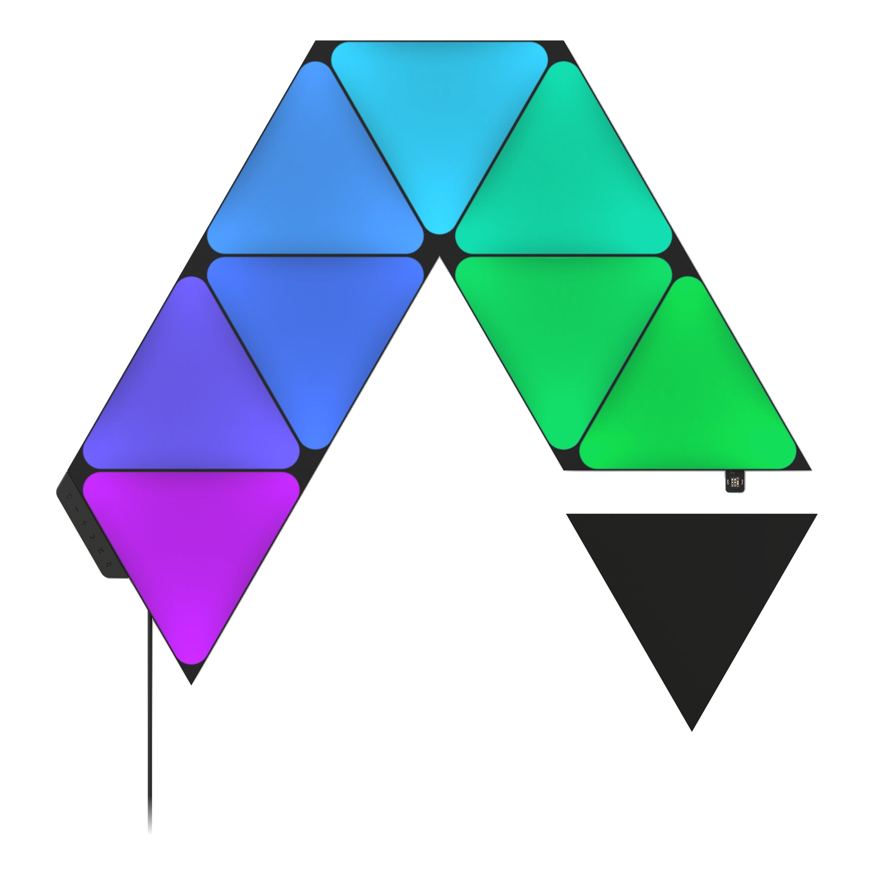 2 nanoleaf shapes black triangles starter kit 9 panels 42w wifi