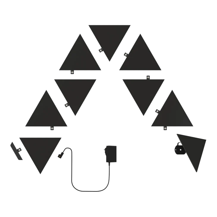 11 nanoleaf shapes black triangles starter kit 9 panels 42w wifi