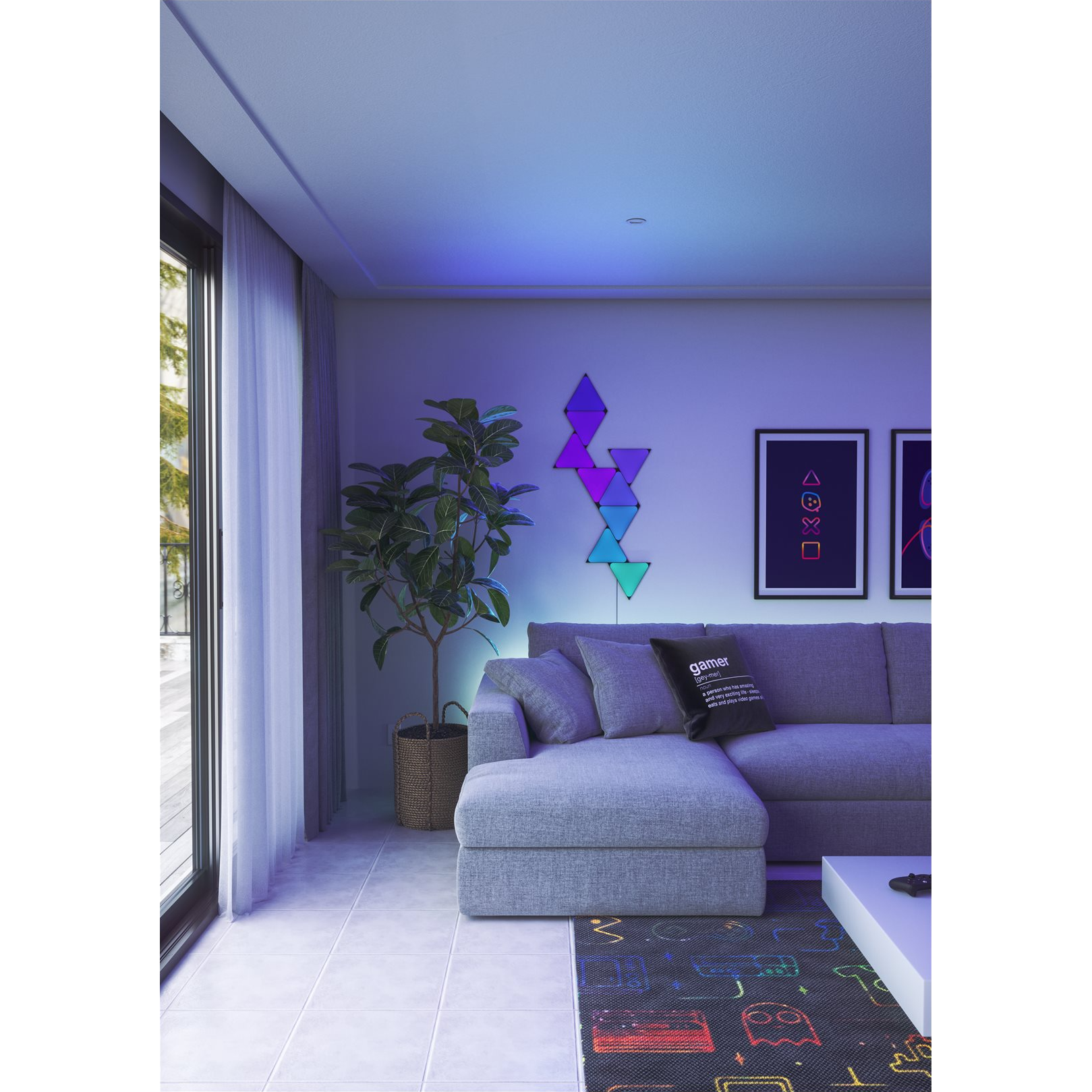 5 nanoleaf shapes black triangles starter kit 9 panels 42w wifi