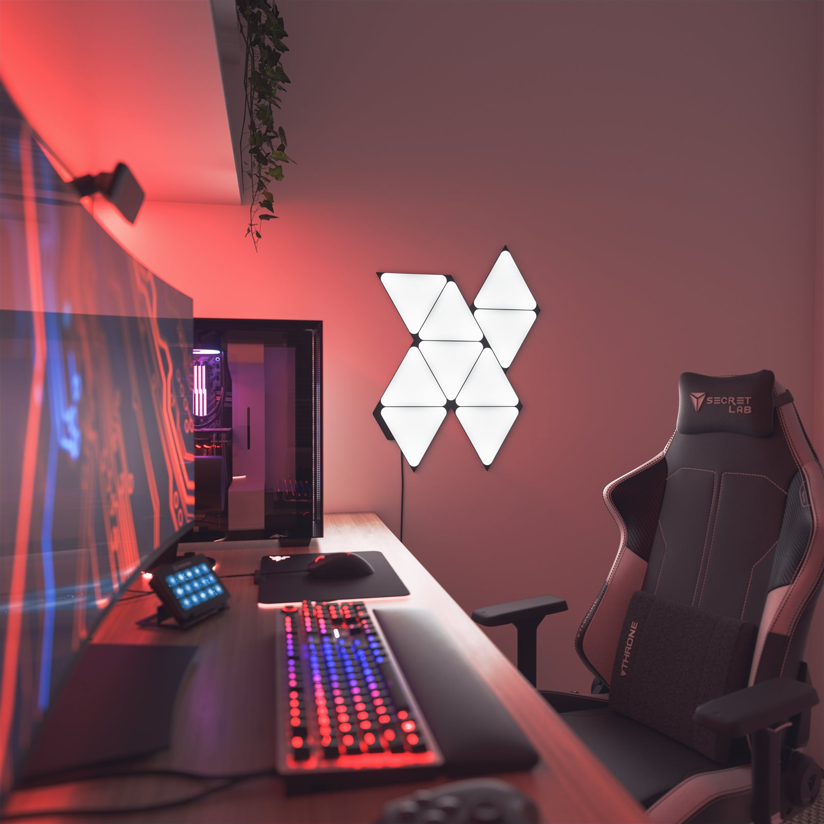 7 nanoleaf shapes black triangles starter kit 9 panels 42w wifi