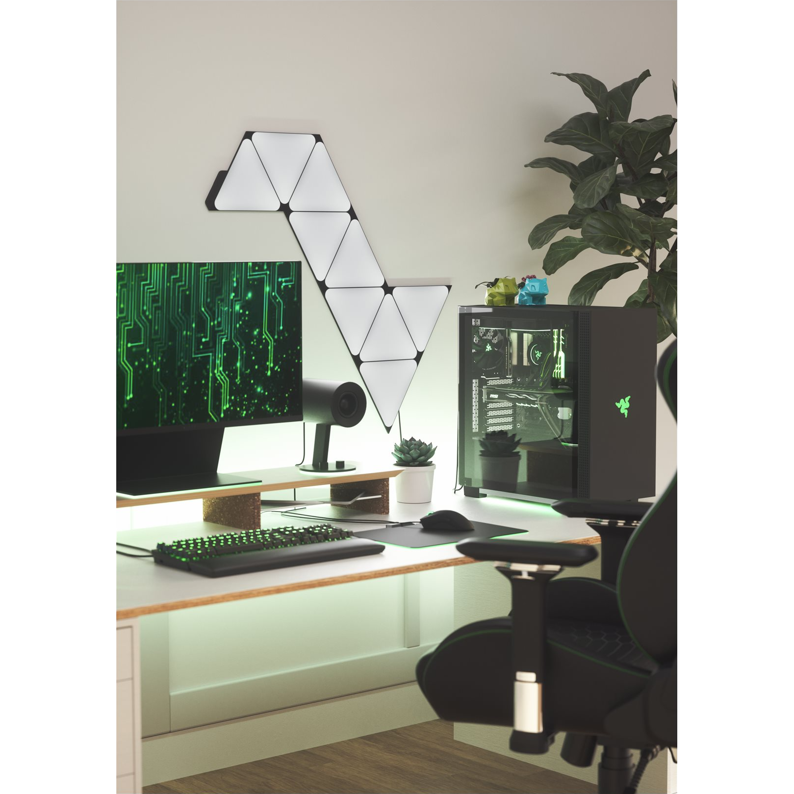 10 nanoleaf shapes black triangles starter kit 9 panels 42w wifi