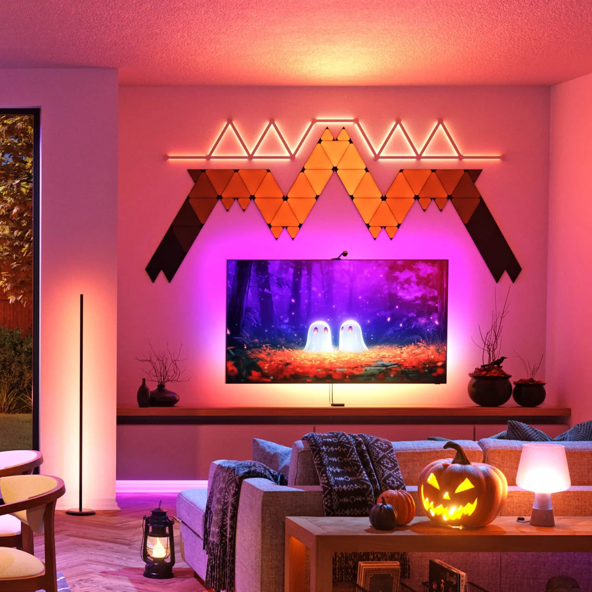 12 nanoleaf shapes black triangles starter kit 9 panels 42w wifi