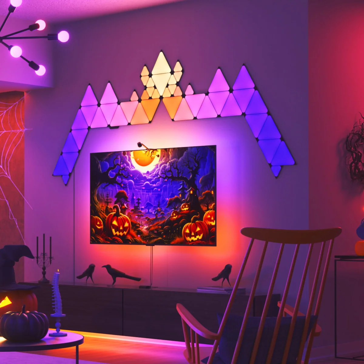 14 nanoleaf shapes black triangles starter kit 9 panels 42w wifi