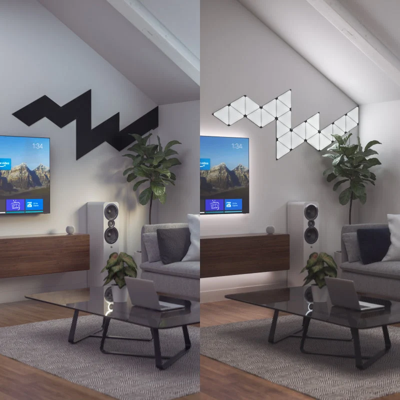 15 nanoleaf shapes black triangles starter kit 9 panels 42w wifi