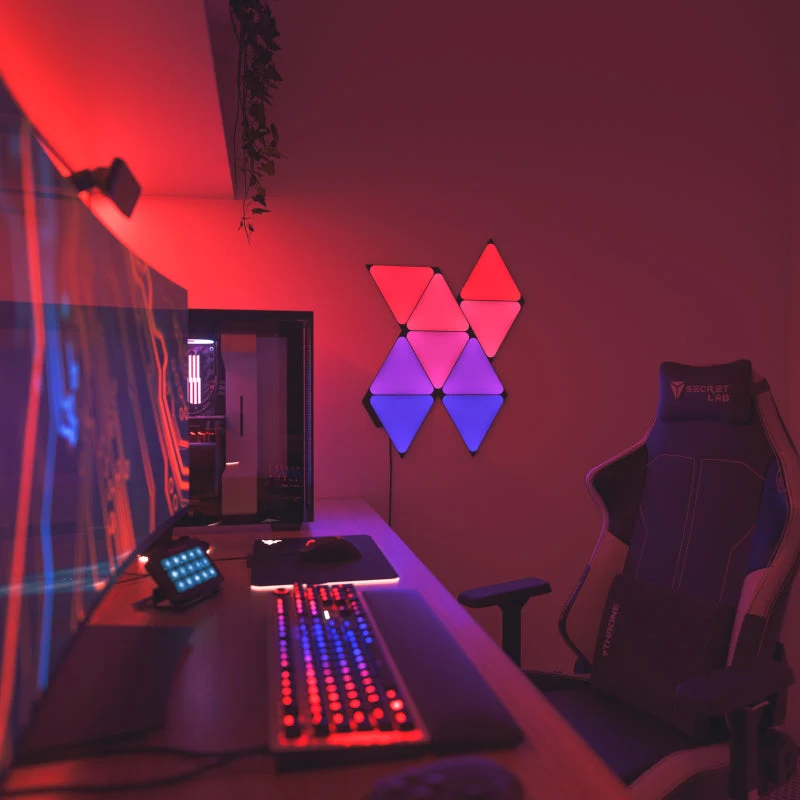 16 nanoleaf shapes black triangles starter kit 9 panels 42w wifi
