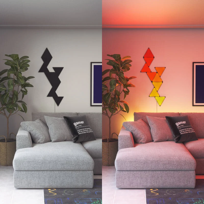 17 nanoleaf shapes black triangles starter kit 9 panels 42w wifi