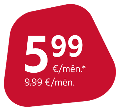Cena: 5.99 €/mēn. Vecā cena: 9.99 €/mēn.