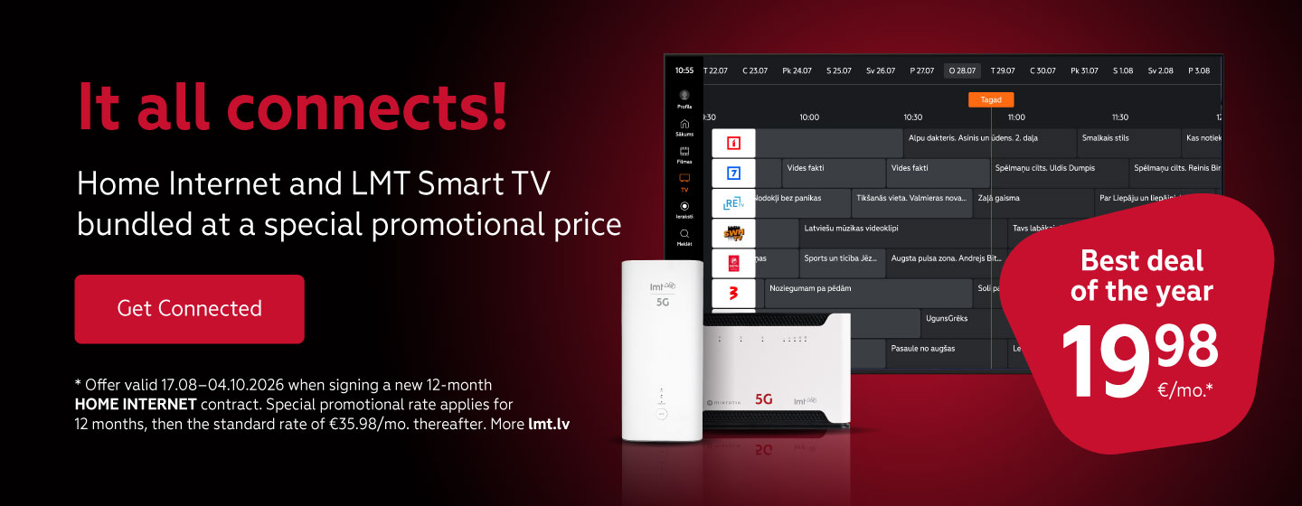 LMT Smart TV + HBO Max 9.98 €/month