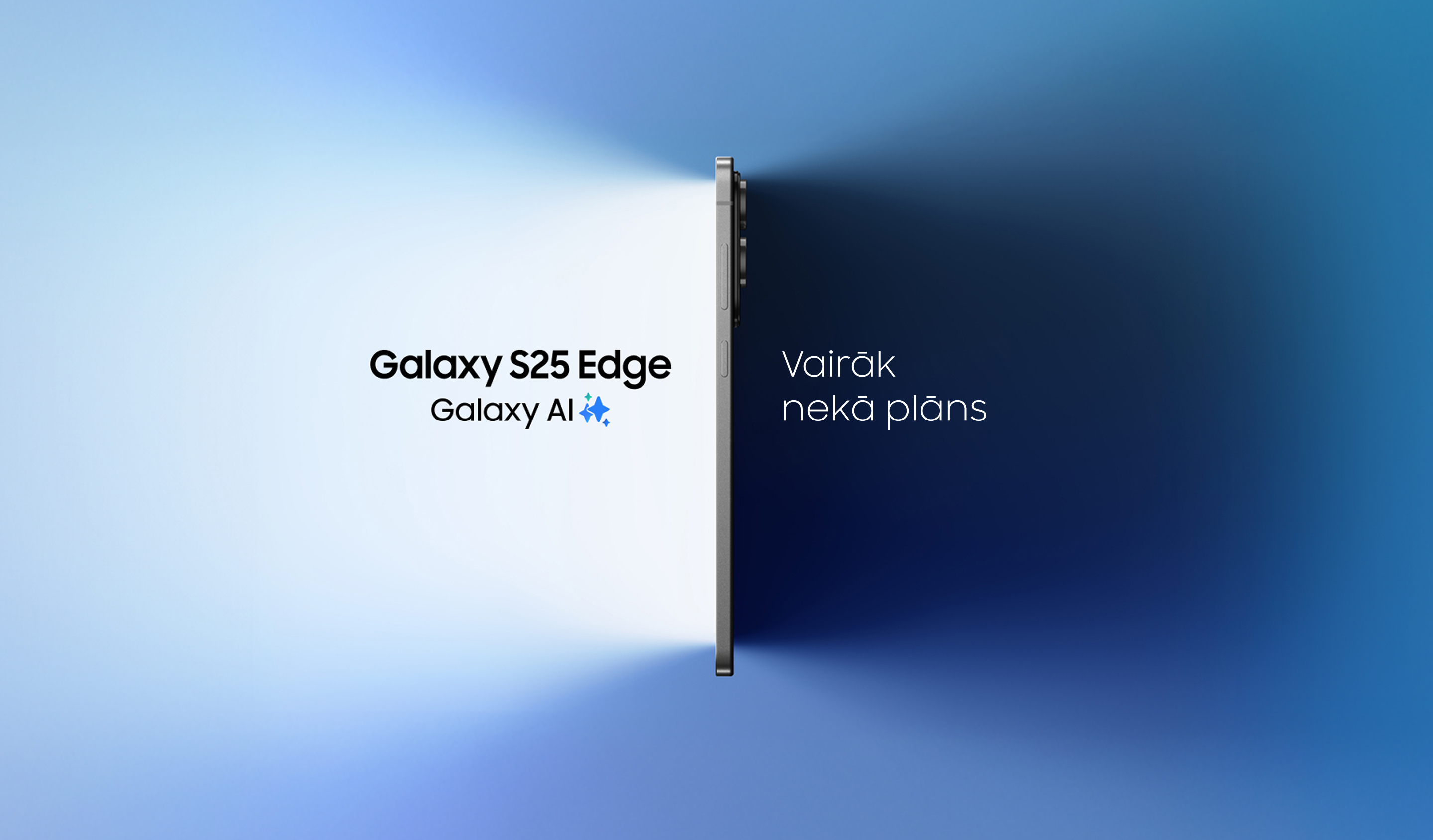 Samsung Galaxy S25 Edge Galaxy AI viedtālrunis ar īpaši plānu dizainu